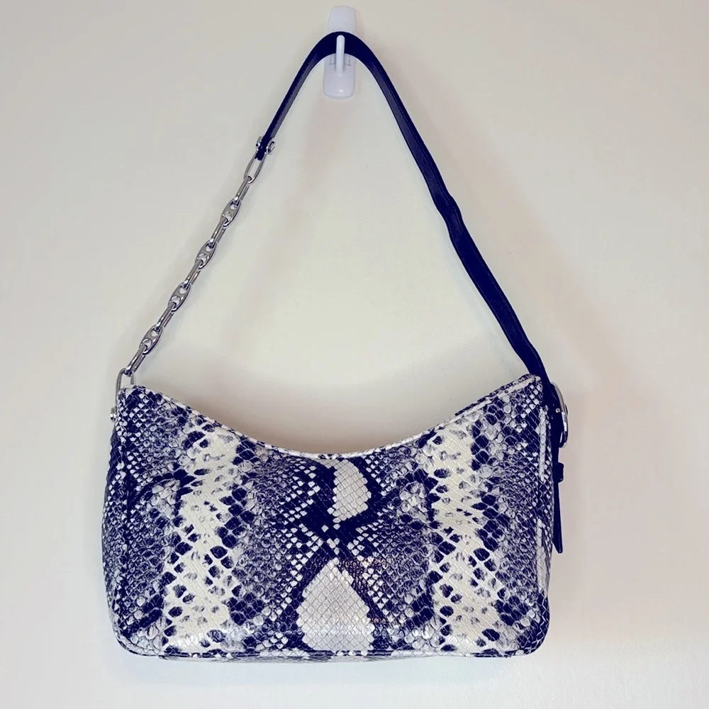 MARC JACOBS Snakeskin Leather Baguette Shoulder Bag